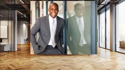 happy african american business executive Wall mural