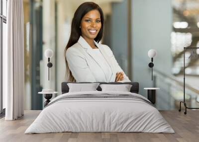 happy african american businesswoman Wall mural