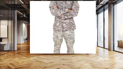 patriot soldier with arms crossed Wall mural