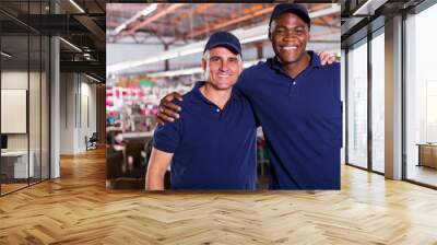 textile co-workers in factory Wall mural