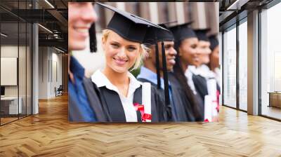 university student in graduation attire Wall mural