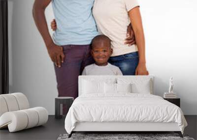 young african couple standing with their son Wall mural