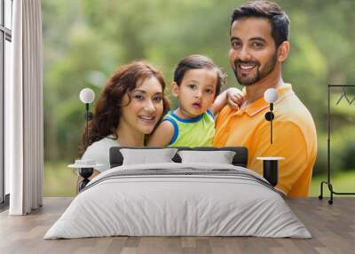 young indian family with the kid Wall mural