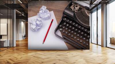 Close-up of an old typewriter with paper Wall mural