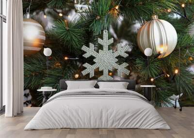 Close-up of christmas tree decoration Wall mural