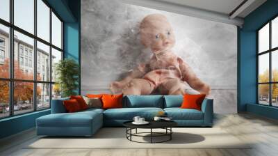 Concept of child abuse - Smoking in vicinity of children Wall mural