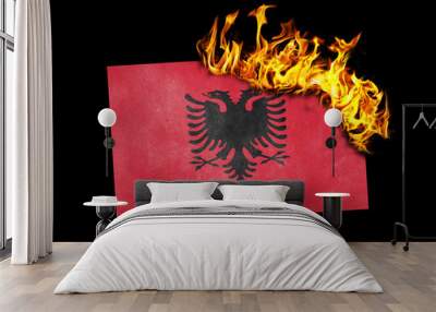 Flag burning - Albania Wall mural