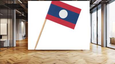 Small paper flag of Laos on wooden stick Wall mural