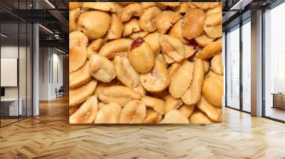 Stack of shelled peanuts, salted Wall mural