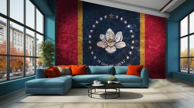 Vintage flag of the US state of Mississippi Wall mural