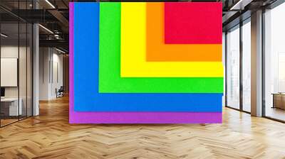 Background in six colors of the LGBT flag, gradient color with texture from real foam sponge paper for background, backdrop or design. Wall mural