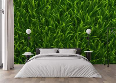 Green grass top view.  Grass or lawn wide banner or panorama photo Wall mural