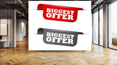 biggest offer, red banner biggest offer, vector element biggest offer Wall mural