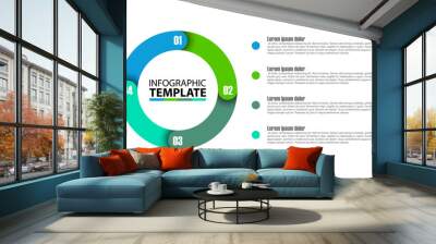 four step circle vector infographic template Wall mural