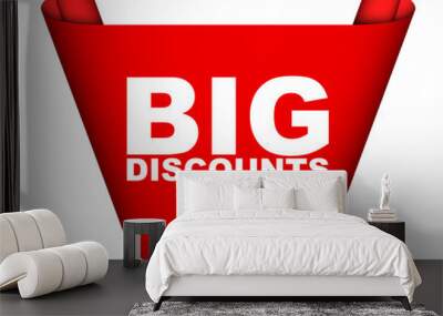 red vector banner big discounts Wall mural