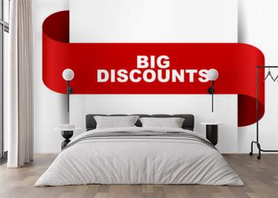 red vector banner big discounts Wall mural