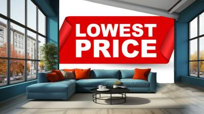 red vector banner lowest price Wall mural