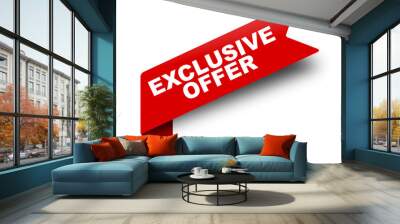 red vector banner ribbon exclusive offer Wall mural