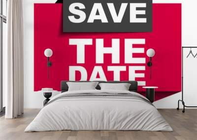 red vector banner save the date Wall mural