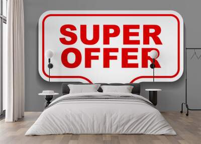 red vector banner super offer Wall mural