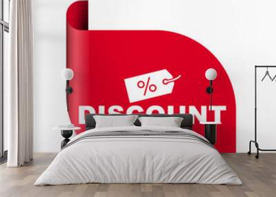 red vector illustration banner discount Wall mural