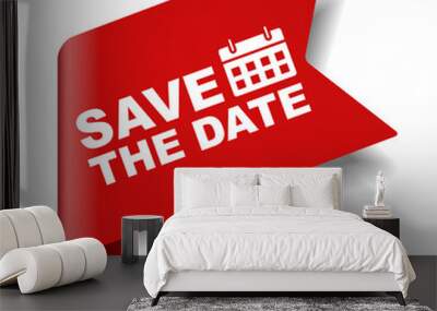 red vector illustration banner save the date Wall mural