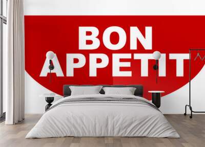 red vector round banner bon appetit Wall mural