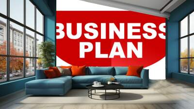 red vector round banner business plan Wall mural