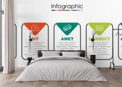 Vector infographic template with nine steps or options. Illustration presentation with thin line elements icons.  Business concept graphic design can be used for web, paper brochure, diagram, Wall mural