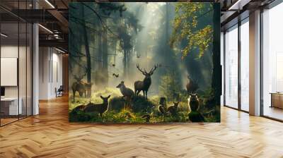 animals in the forest Wall mural