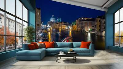 Venice - view from Accademia Bridge on Canal Grande and church Santa Maria della Salute. Wall mural