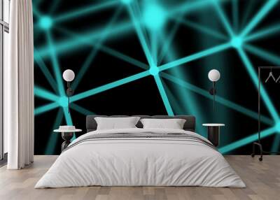 Abstract geometry surfaces, lines and points background, Used as digital wallpaper and technology background.
 Wall mural