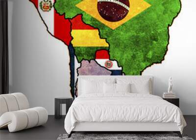 political map of south america Wall mural