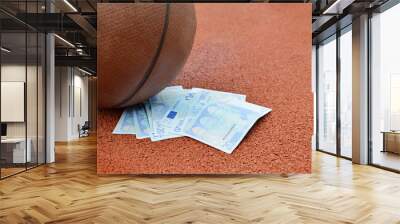 basketball and euro money Wall mural