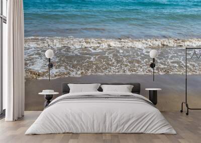 Seashore wave with sandy beach  background Wall mural