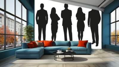 business people, set of vector silhouettes Wall mural