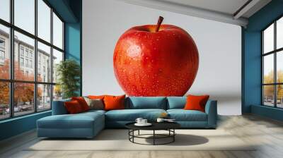 red apple isolated on black Wall mural