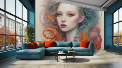 portrait of a woman goddess mystical creature Wall mural