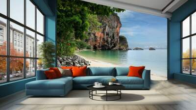 view of limestone island in phang nga bay in thailand Wall mural