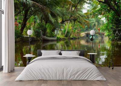 view of  the backwater at allepey, in the kerala-India  Wall mural