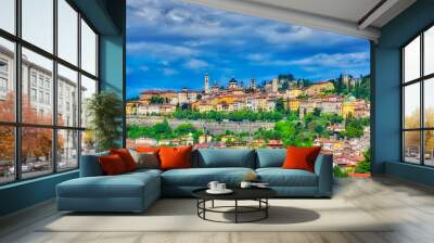 The city of Bergamo in Bergamo high Wall mural