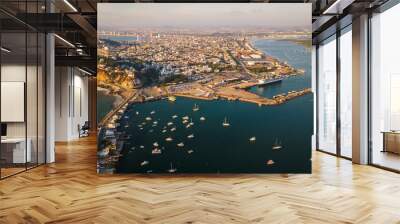 Aerial drone landscape panoramic Mazatlan Sinaloa mexico blue ocean resort coastline beach destination at latin america Wall mural