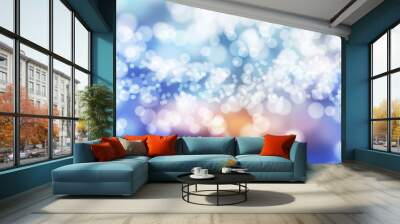 bokeh blue e arancione Wall mural