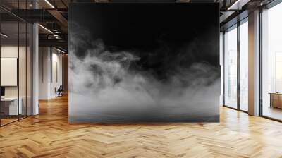 abstract misty fog on isolated black background smoke stage studio texture overlays the concept of aromatherapy Wall mural