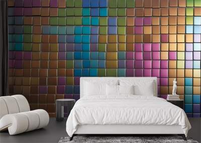 colorful anodized steel tiles Wall mural