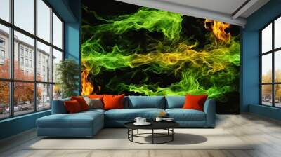 green fire Wall mural