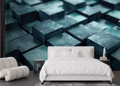 Dark Squares Abstract Geometric Pattern Background Wall mural