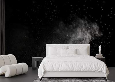 real dust particles in air with back light over black background Wall mural