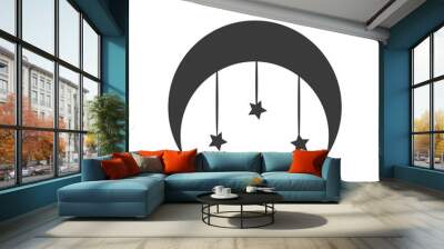 Ethnic set with hands, moon, crystals, quartz, floral, plant, cats, eye and other magic elements. illustration Wall mural