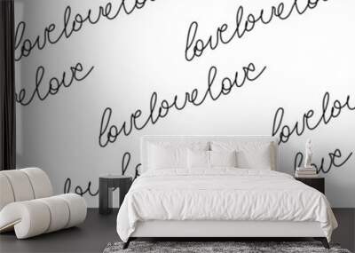 love text seamless pattern. text backgrounds applicable in printing, textiles, art objects, clothing Wall mural